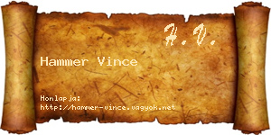Hammer Vince névjegykártya